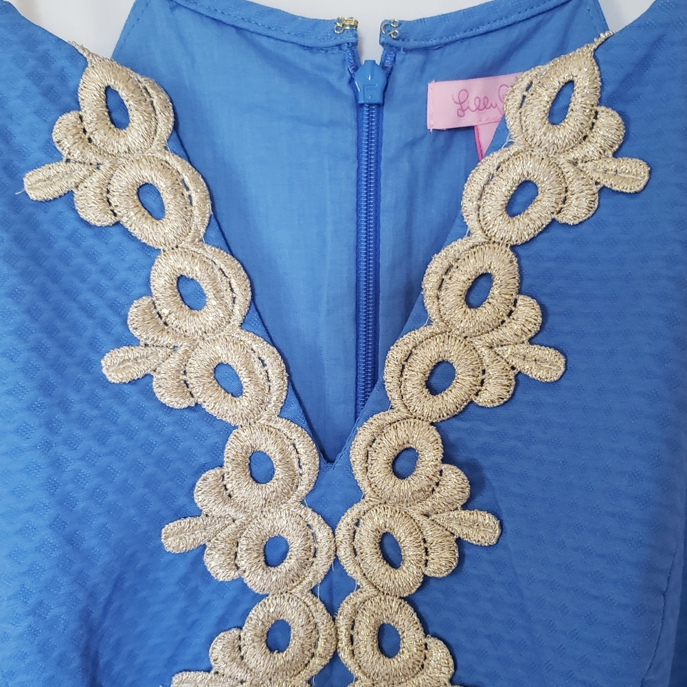 Lilly Pullitzer Pearl Shift Dress Lapis Blue Sz 6 - Picture 7 of 11